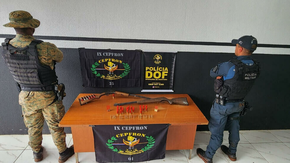 Imagem de compartilhamento para o artigo Homens com armas de fogo e munições são presos na MS-156, em Caarapó da MS Todo dia